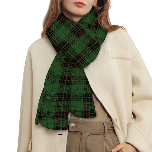 Green Black And Red Tartan Pattern Print Scarf