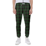 Green Black And Red Tartan Pattern Print Scuba Joggers