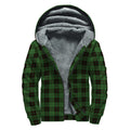 Green Black And Red Tartan Pattern Print Sherpa Lined Zip Up Hoodie