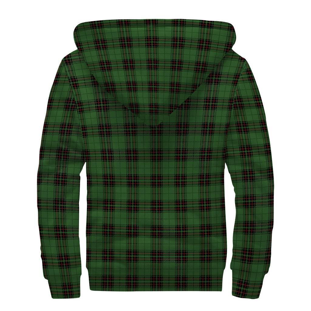 Green Black And Red Tartan Pattern Print Sherpa Lined Zip Up Hoodie