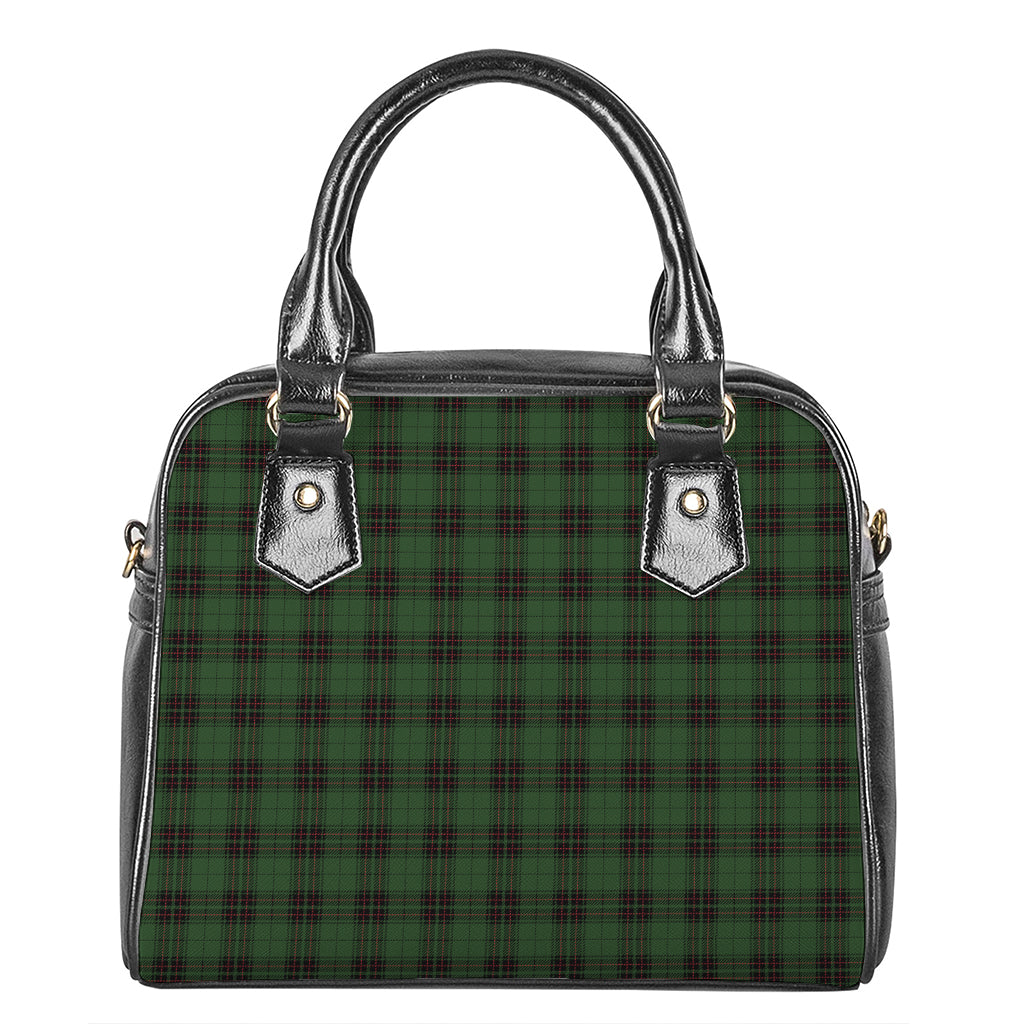 Green Black And Red Tartan Pattern Print Shoulder Handbag