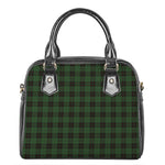 Green Black And Red Tartan Pattern Print Shoulder Handbag
