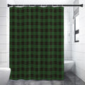 Green Black And Red Tartan Pattern Print Shower Curtain
