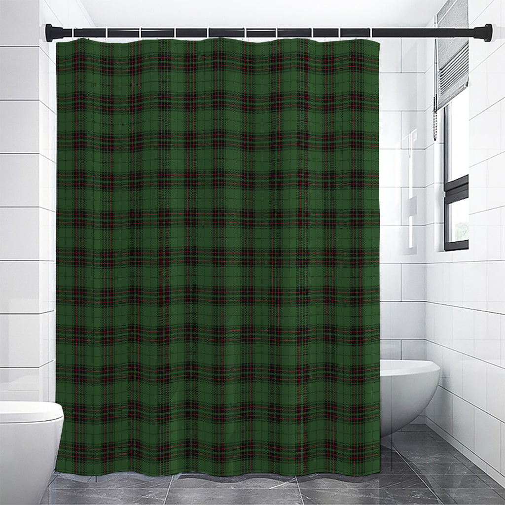 Green Black And Red Tartan Pattern Print Shower Curtain