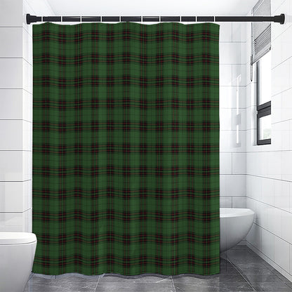 Green Black And Red Tartan Pattern Print Shower Curtain