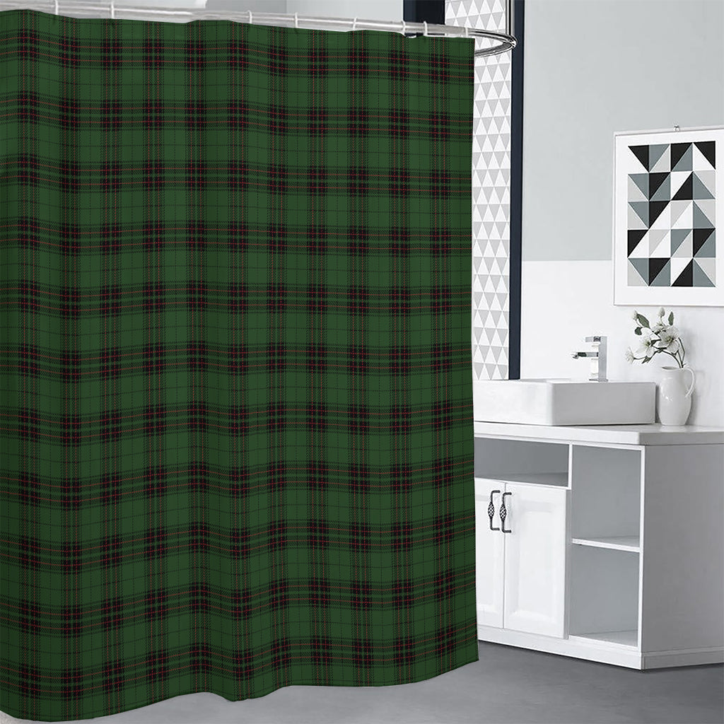 Green Black And Red Tartan Pattern Print Shower Curtain