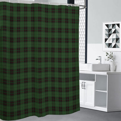Green Black And Red Tartan Pattern Print Shower Curtain