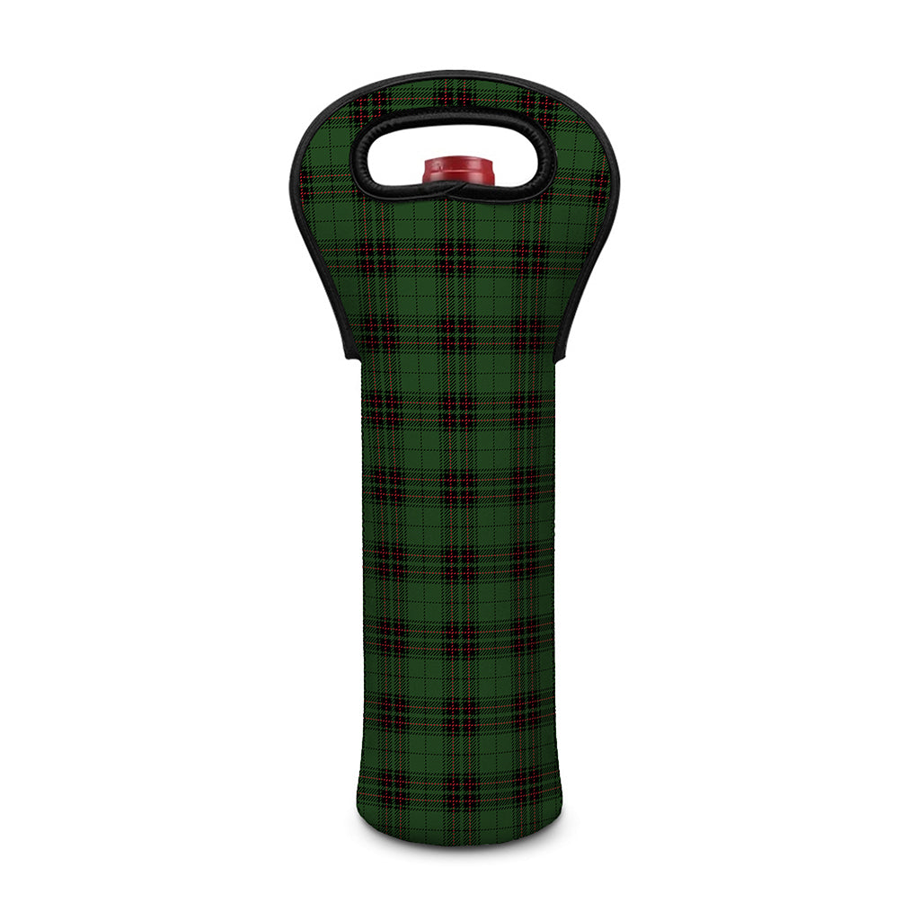 Green Black And Red Tartan Pattern Print Single Neoprene Wine Tote