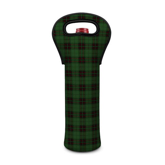 Green Black And Red Tartan Pattern Print Single Neoprene Wine Tote