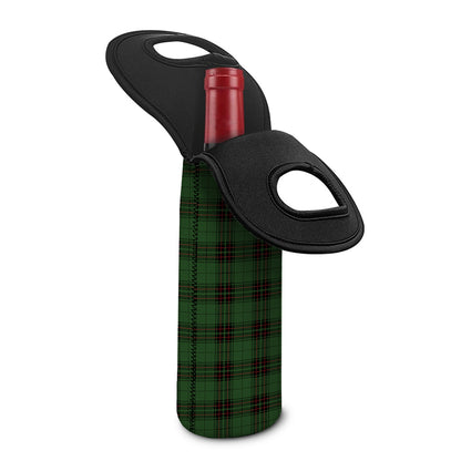 Green Black And Red Tartan Pattern Print Single Neoprene Wine Tote