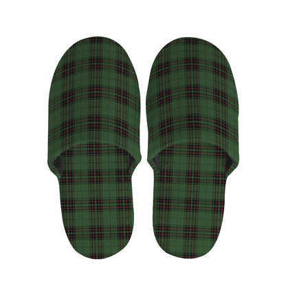 Green Black And Red Tartan Pattern Print Slippers
