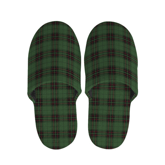 Green Black And Red Tartan Pattern Print Slippers