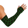 Green Black And Red Tartan Pattern Print Sun Protection Arm Sleeves