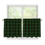 Green Black And Red Tartan Pattern Print Tier Curtains