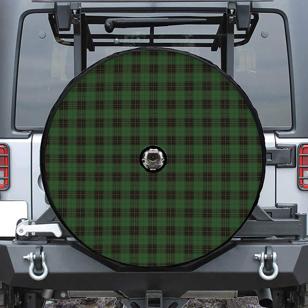Green Black And Red Tartan Pattern Print Tire Cover With Camera Hole