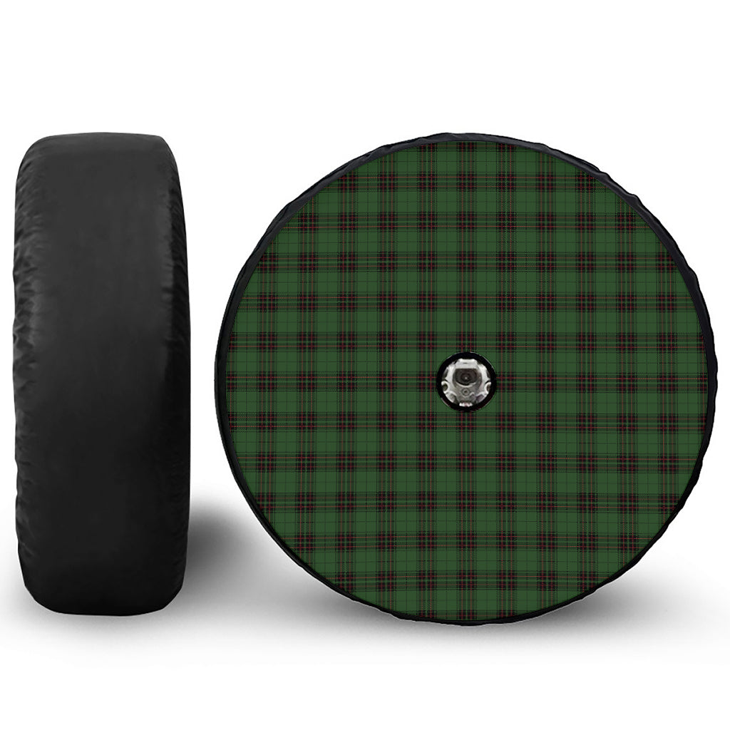 Green Black And Red Tartan Pattern Print Tire Cover With Camera Hole