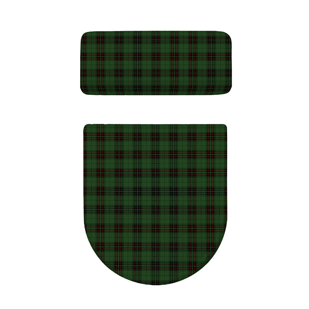 Green Black And Red Tartan Pattern Print Toilet Lid And Tank Cover Set