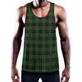 Green Black And Red Tartan Pattern Print Men's Workout Tank Top