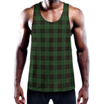 Green Black And Red Tartan Pattern Print Training Tank Top
