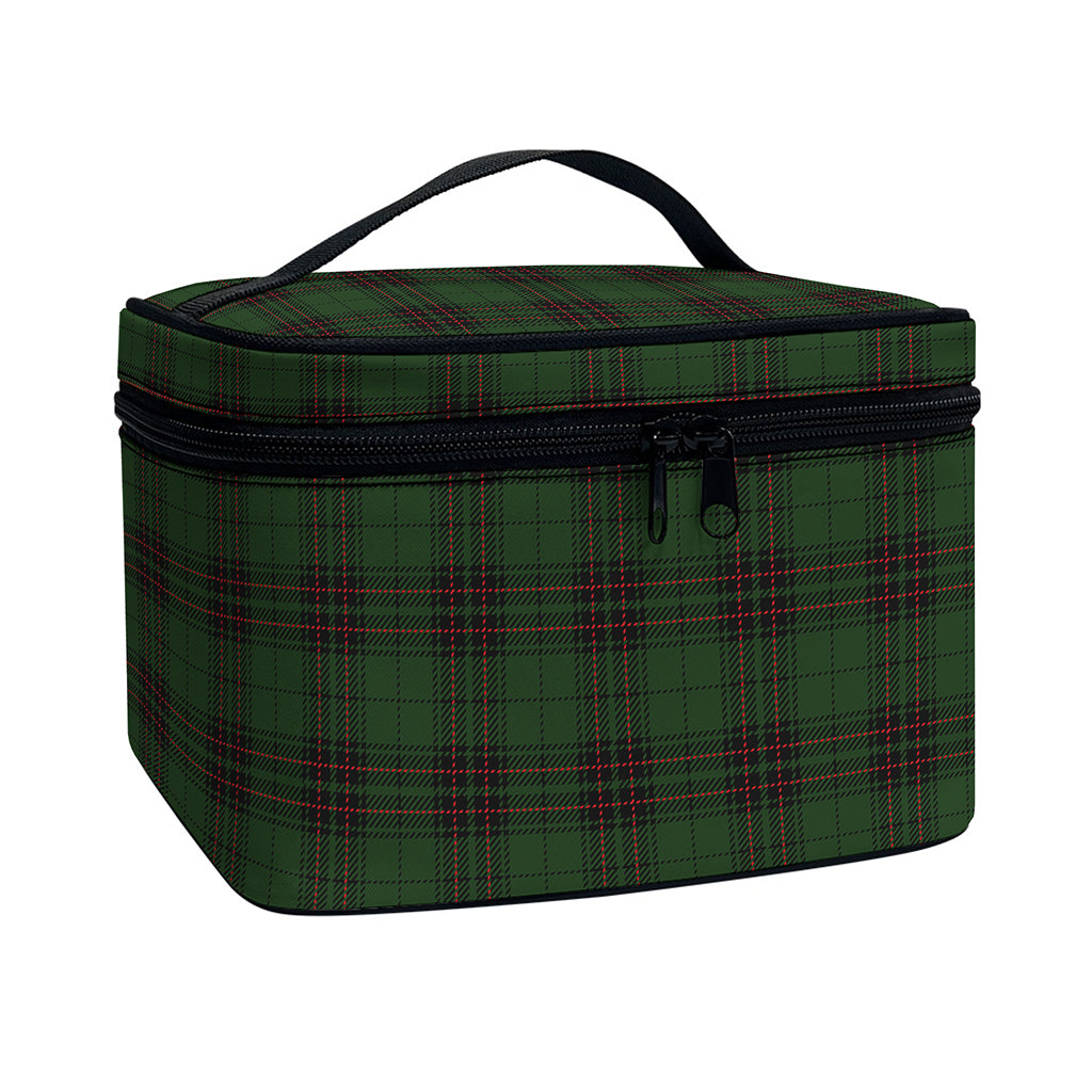 Green Black And Red Tartan Pattern Print Travel Makeup Bag