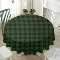 Green Black And Red Tartan Pattern Print Waterproof Round Tablecloth