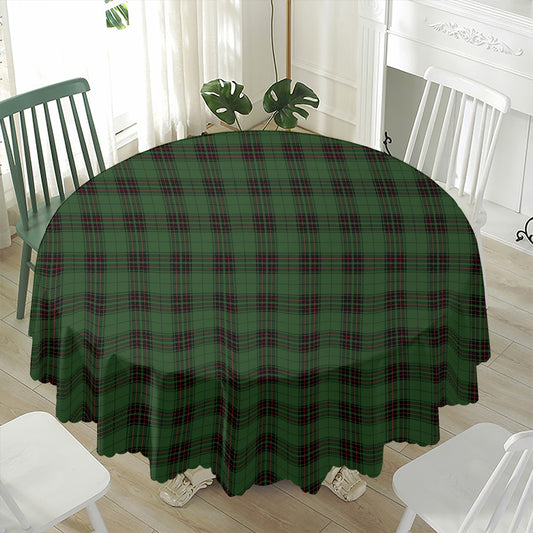 Green Black And Red Tartan Pattern Print Waterproof Round Tablecloth