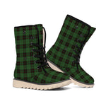 Green Black And Red Tartan Pattern Print Winter Boots