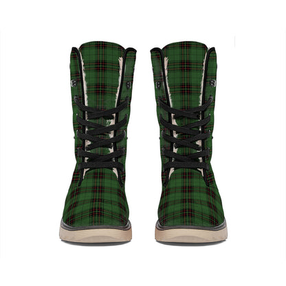 Green Black And Red Tartan Pattern Print Winter Boots