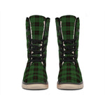 Green Black And Red Tartan Pattern Print Winter Boots