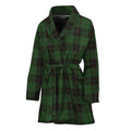 Green Black And Red Tartan Pattern Print Women's Bathrobe
