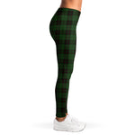 Green Black And Red Tartan Pattern Print Women's Leggings