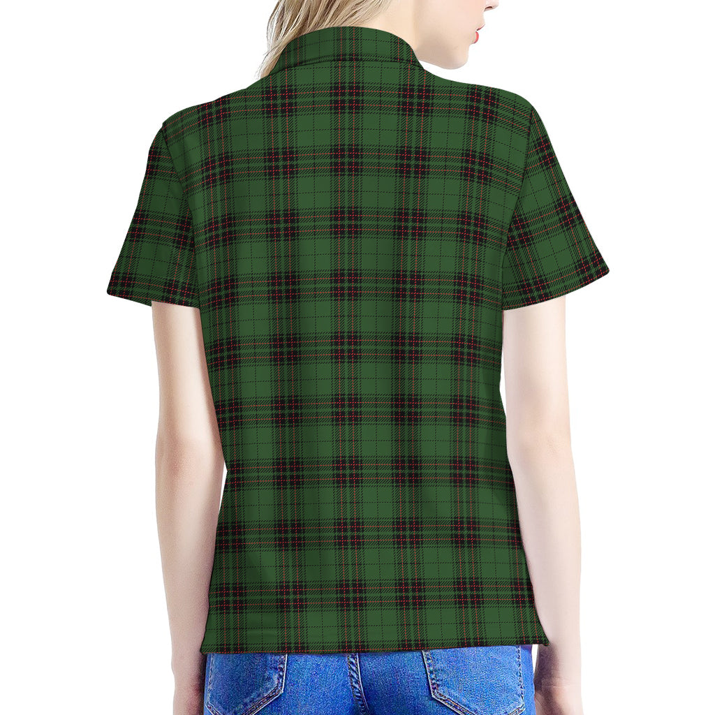 Green Black And Red Tartan Pattern Print Women's Polo Shirt