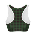 Green Black And Red Tartan Pattern Print Women's Sports Bra