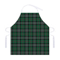 Green Black And White Tartan Print Adjustable Apron