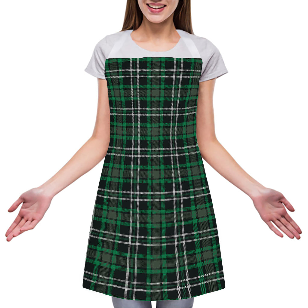 Green Black And White Tartan Print Adjustable Apron