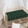 Green Black And White Tartan Print Baby Crib Sheet