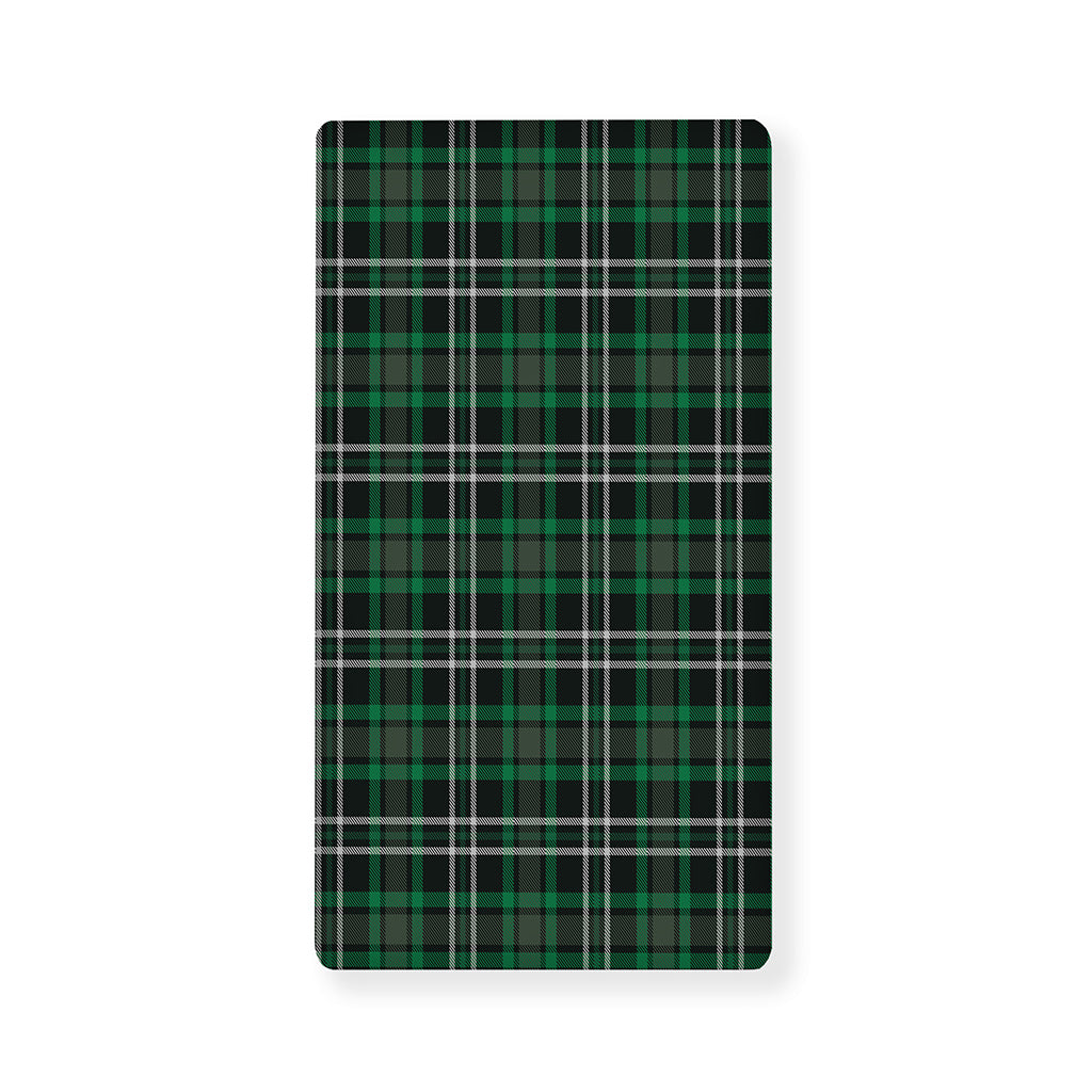 Green Black And White Tartan Print Baby Crib Sheet