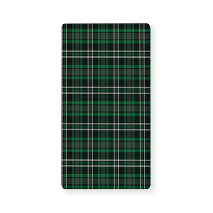 Green Black And White Tartan Print Baby Crib Sheet