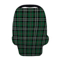 Green Black And White Tartan Print Baby Seat Cover