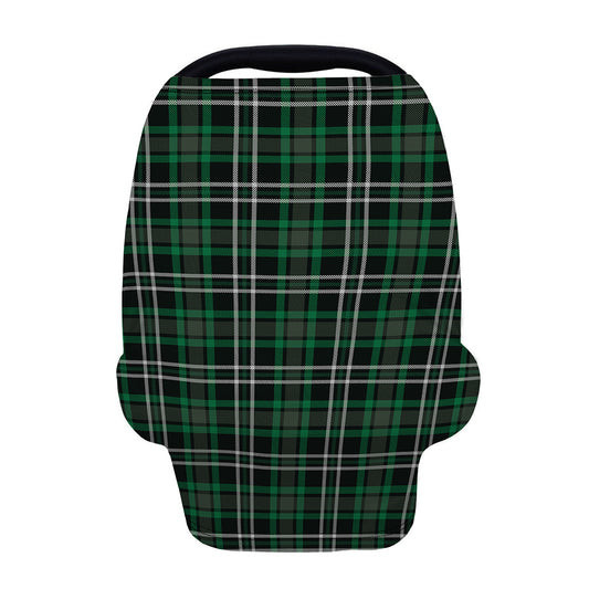 Green Black And White Tartan Print Baby Seat Cover