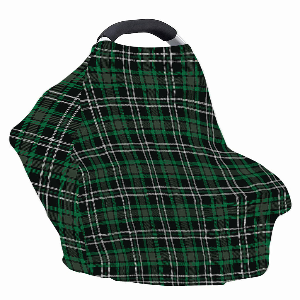 Green Black And White Tartan Print Baby Seat Cover