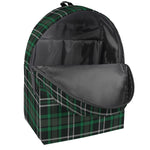 Green Black And White Tartan Print Backpack