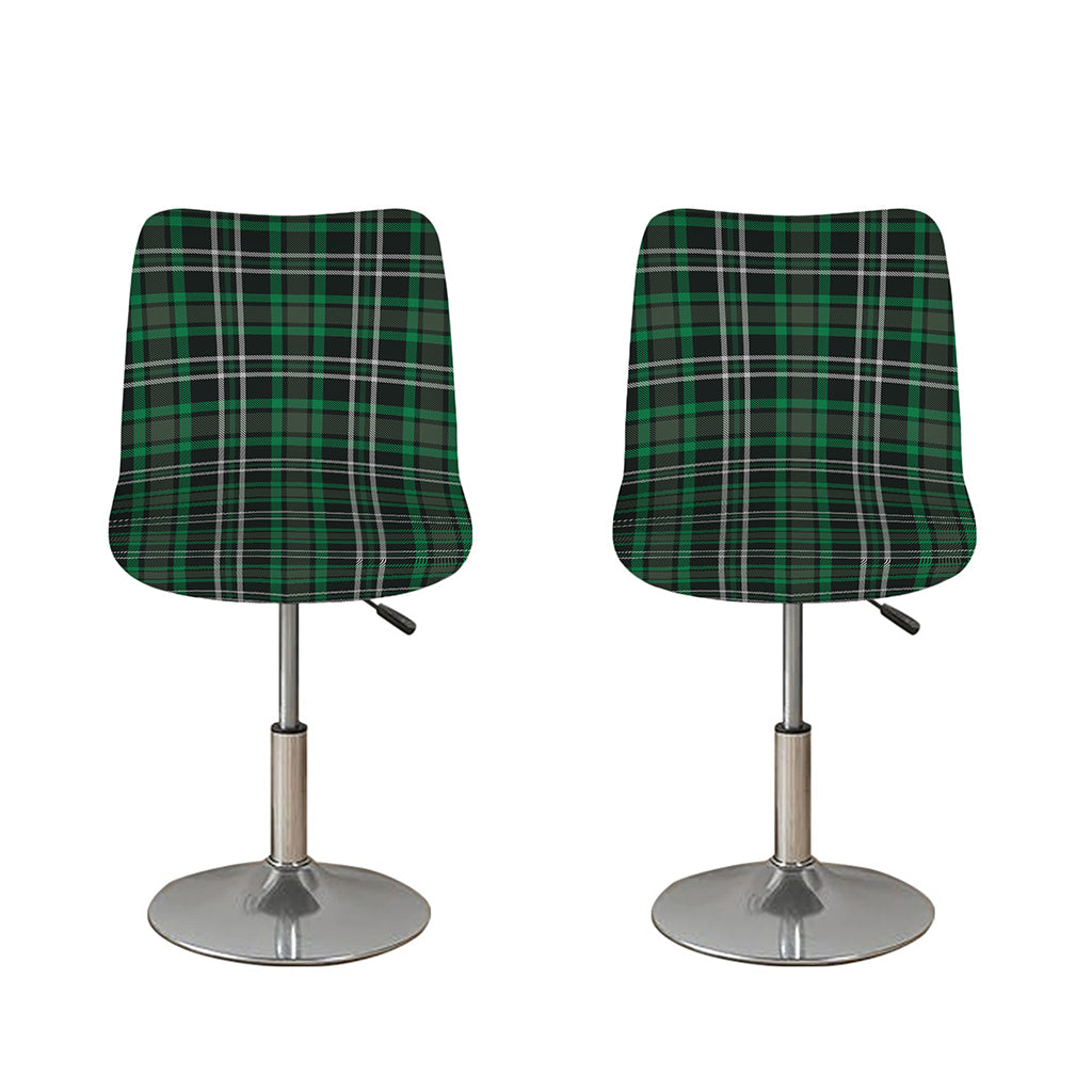 Green Black And White Tartan Print Bar Stool Covers