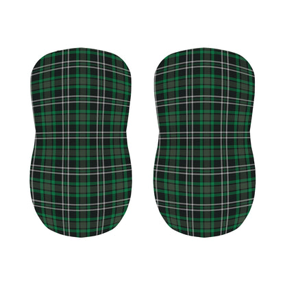 Green Black And White Tartan Print Bar Stool Covers