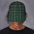 Green Black And White Tartan Print Baseball Cap
