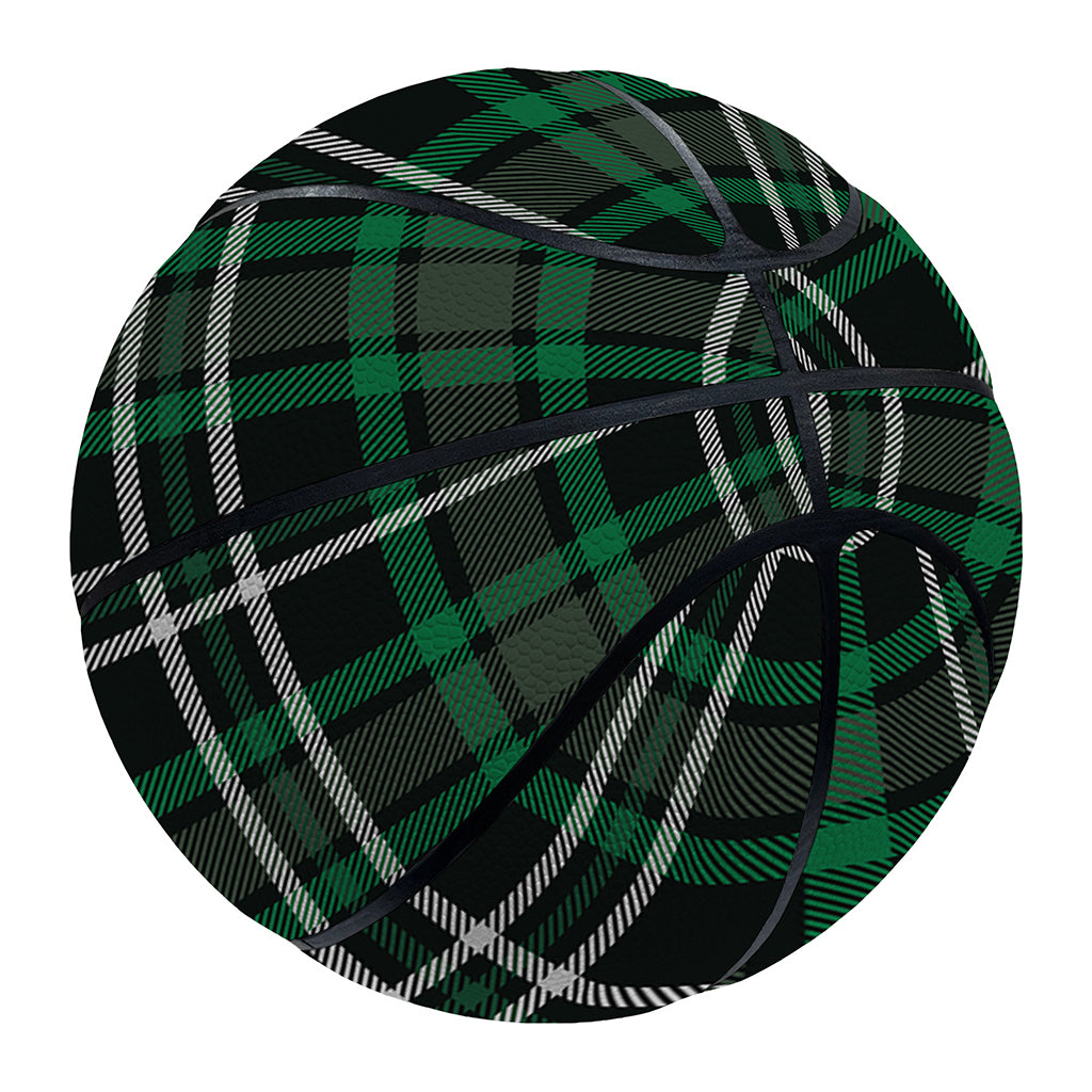 Green Black And White Tartan Print Basketball
