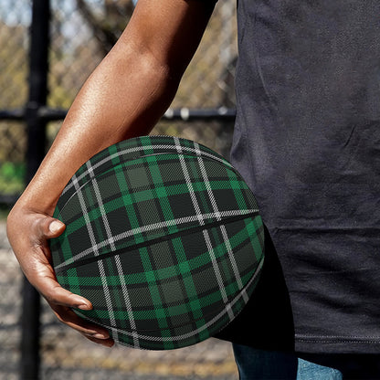 Green Black And White Tartan Print Basketball