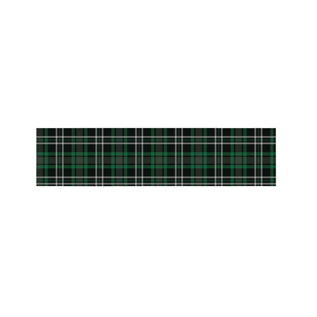 Green Black And White Tartan Print Bed Runner