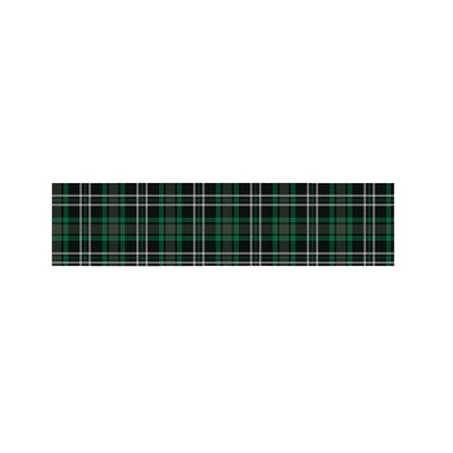 Green Black And White Tartan Print Bed Runner