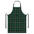 Green Black And White Tartan Print Bib Apron With Pocket